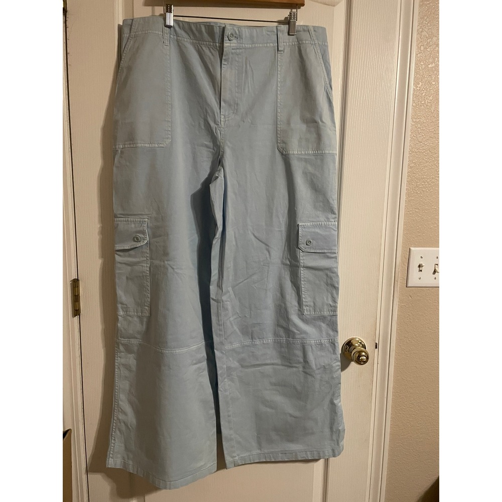 BP Cargo Pants Light Blue Wide Leg Size 18 Women's Casual Utility